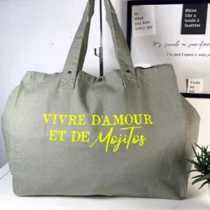 Sac fourre-tout Vert-sauge "Mojitos"