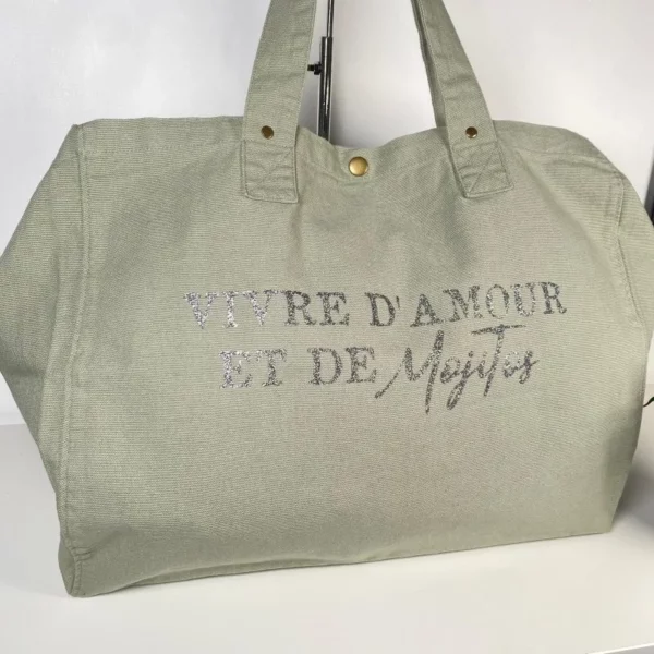 Sac fourre-tout Vert-sauge "Mojitos"