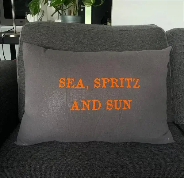 Housse de coussin « Sea, Spritz and Sun »