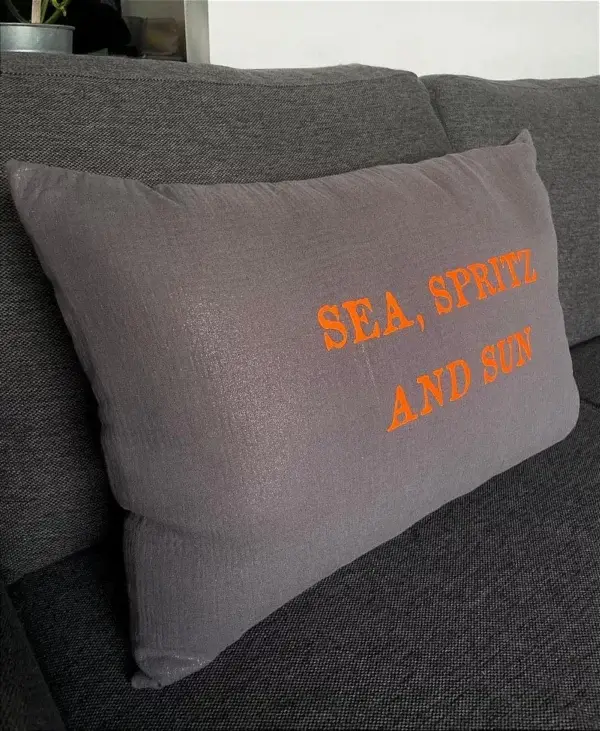 Housse de coussin « Sea, Spritz and Sun »