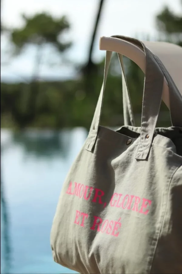Sac fourre-tout Vert-Sauge "Amour Gloire & Rosé" – Image 7